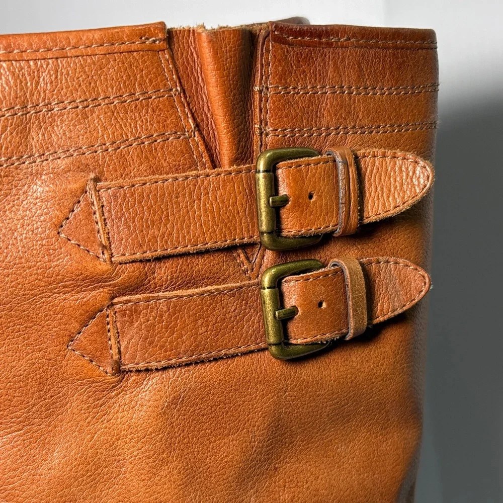 Franco Sarto 8.5 Tan Leather up to the Knee‎ Boots. Box 13